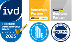 Immobilenmakler Leipzig - Susann Mey Logos Partnerschften IVD, Immowelt